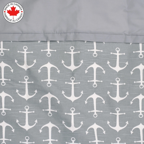 Bebelelo - 5 pieces bedding for baby - grey and white with an Anchor pattern