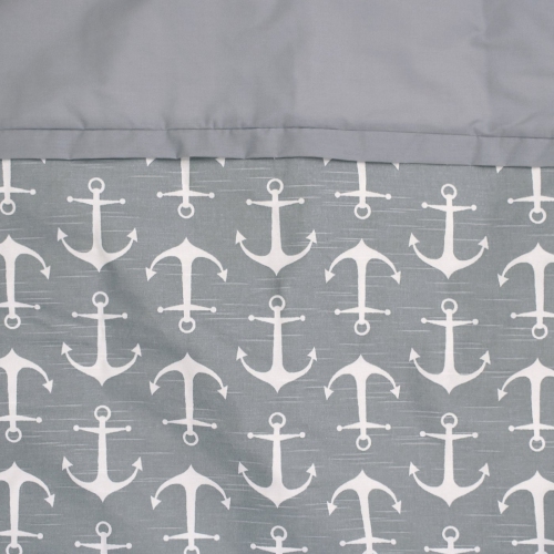 Bebelelo - 5 pieces bedding for baby - grey and white with an Anchor pattern
