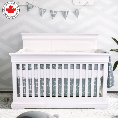 Bebelelo - 5 pieces bedding for baby - grey and white with an Anchor pattern