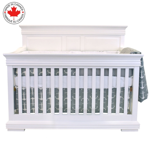 Bebelelo - 5 pieces bedding for baby - grey and white with an Anchor pattern