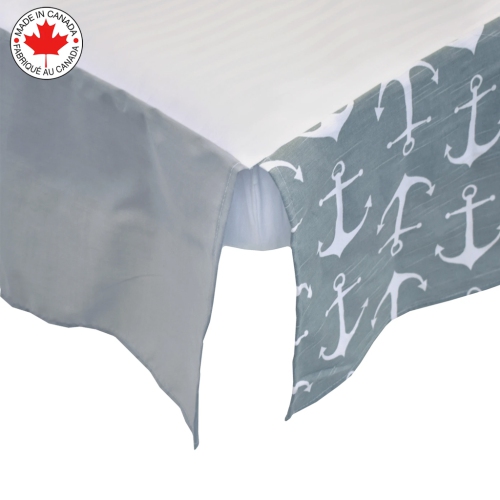 Bebelelo - 5 pieces bedding for baby - grey and white with an Anchor pattern