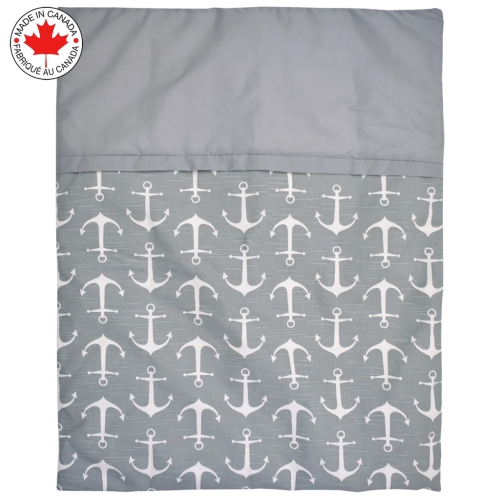 Bebelelo - 5 pieces bedding for baby - grey and white with an Anchor pattern