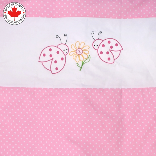 Bebelelo - 5 pieces bedding for baby - pink and white with a Ladybug pattern