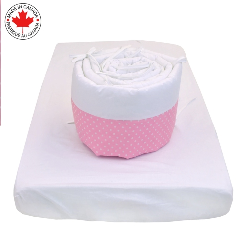 Bebelelo - 5 pieces bedding for baby - pink and white with a Ladybug pattern