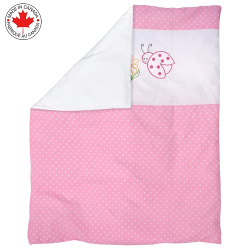 Bebelelo - 5 pieces bedding for baby - pink and white with a Ladybug pattern