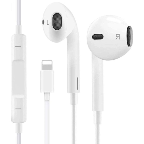 (CABLESHARK) Écouteurs APPLE COMPATIBLES avec iPhone Écouteurs bouton avec boutons de volume et micro pour iPhone 7 8 plus X 11 12 13 Pro Max
