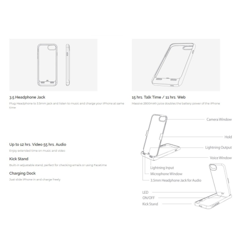 SAMA-Ignite 7pro Battery Case for iphone 7 / 6s / 6 2800 mAh - Black