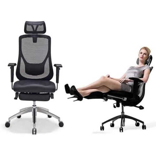 Chaise d'ordinateur portable ergonomique, fauteuil inclinable