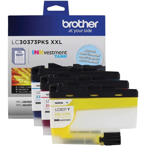 Brother Genuine LC30373PKS, 3-Pack Super High-Yield Color INKvestment Tank Ink Cartridges, Includes 1 Cartridge Each of Cya...