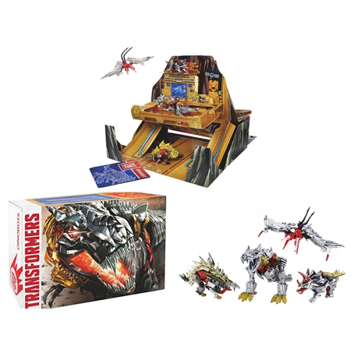 TRANSFORMERS  Age Of Extinction Movie 6 Inch Action Figure Box Set Exclusive - Dinobot With Pop-Up Headquarters Sdcc 2014