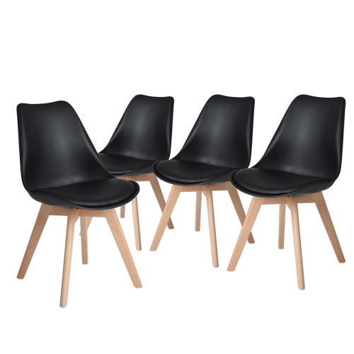 DSW Eames Chairs MidCentury Modern Upholstered Fabric Dining Chair with Solid Wood Legs Sets of 4