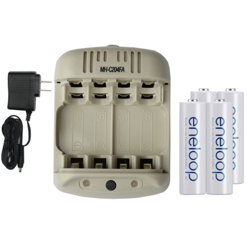 POWEREX  Mh-C204Fa Aa / Aaa Smart Battery Charger & 4 X Aa Nimh Panasonic (Sanyo) Eneloop Batteries (2000 Mah)