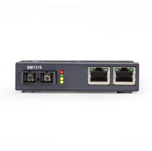 Black Box LGC5200 Series Gigabit PoE+ Single-Mode 1310-nm 15km SC Ethernet Media Converter -