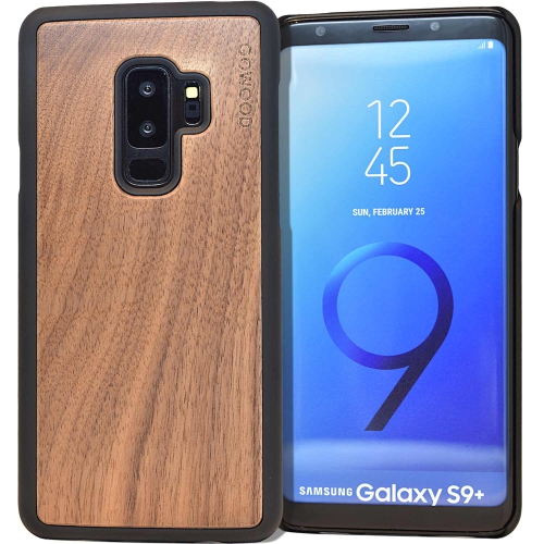 Samsung Galaxy S9 Plus Wood Case | Real Walnut Backside and Durable Polycarbonate Bumper with Rubber Coating
