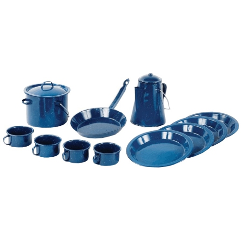 Image 1 of 2.. World Famous Blue Enamel Cook Set - 13 piece