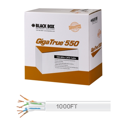 BLACK BOX NETWORK  Cat6 1000-Ft Solid Bulk Cable - (Eyn874A-Pb-1000) In White