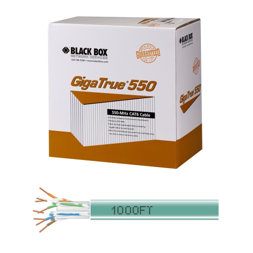 BLACK BOX NETWORK  Cat6 1000-Ft Solid Bulk Cable - (Eyn878A-Pb-1000) In Green