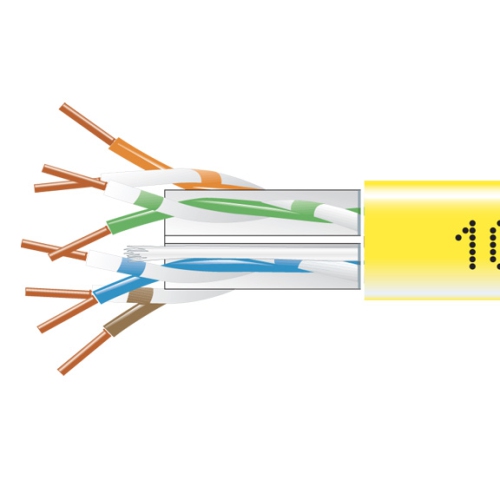 BLACK BOX NETWORK  Cat6 1000-Ft Solid Bulk Cable - (Eyn873B-Pb-1000) In Yellow