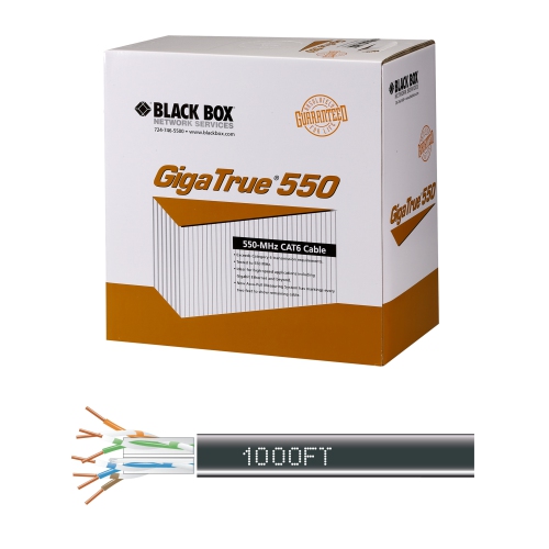 BLACK BOX NETWORK  Box Network Cat6 1000-Ft Solid Bulk Cable - (Eyn880A-Pb-1000)