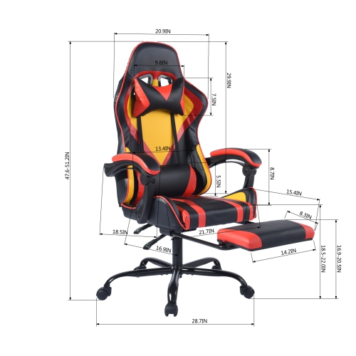 Reclining Swivel Gaming Computer Chair with footrest Ergonomic Lying Lifting Adjustable Chair Home Office