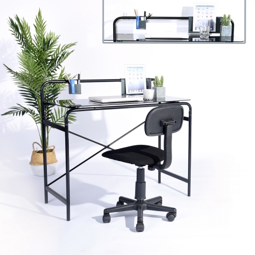 Tempered Glass Metal Computer Desk Table Modern Stylish