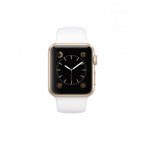 APPLE  Refurbished (Excellent) - Watch Series 2 42MM Smartwatch With Gps, Gold Aluminum Case Sport Band In White