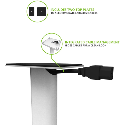 Kanto SP26PLW 26" Bookshelf Speaker Stands, White