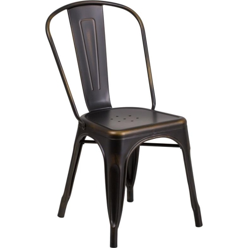 CHINA Distressed Yellow Metal Chair