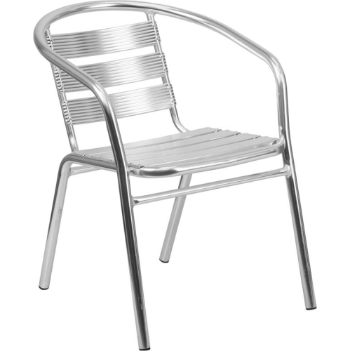 CHINA Aluminum Slat Back Chair Stackable Cafe Chair (Metal)