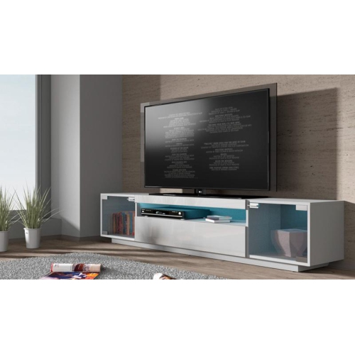 Samso Tv Stand White With Glass Doors Best Buy Canada