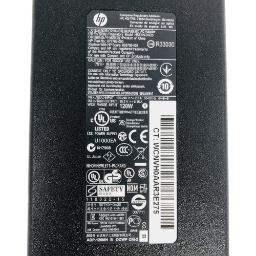 Genuine HP Slim AC Power Adapter Charger 120W for Laptops and Desktops - Compatible with Multiple Models