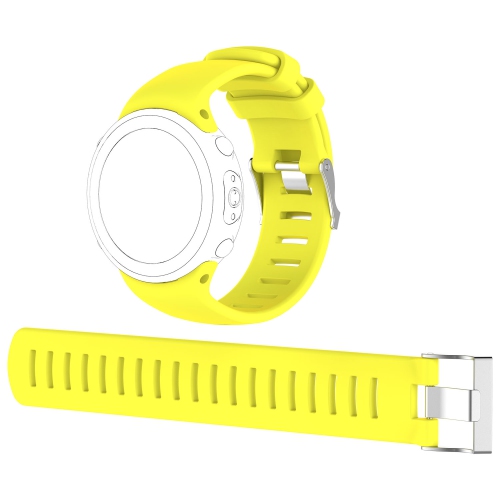 StrapsCo Silicone Rubber Replacement Watch Band with Extension Strap for Suunto D4i Novo - Yellow