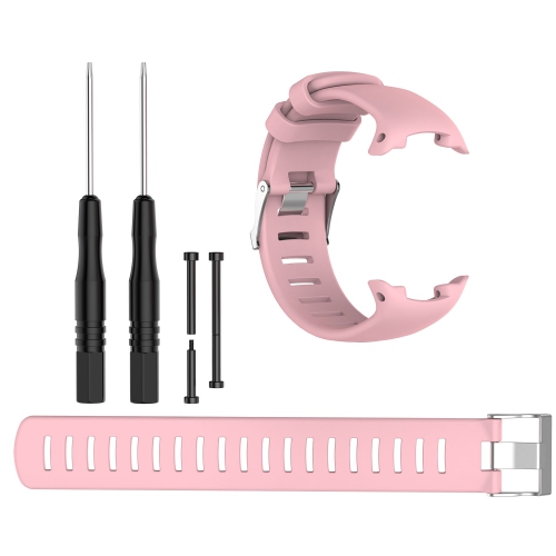 STRAPSCO  Silicone Rubber Replacement Watch Band With Extension Strap (Tools And Pins Included) for Suunto D4I Novo - In Pink