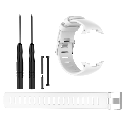 STRAPSCO  Silicone Rubber Replacement Watch Band With Extension Strap (Tools And Pins Included) for Suunto D4I Novo - In White