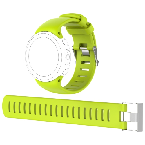 StrapsCo Silicone Rubber Replacement Watch Band w/ Extension Strap for Suunto D4i Novo - Neon Yellow