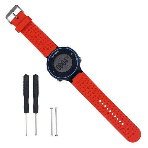 Bracelet de montre en silicone classique de StrapsCo pour Forerunner 220/230/235/620/630 de Garmin - Rouge