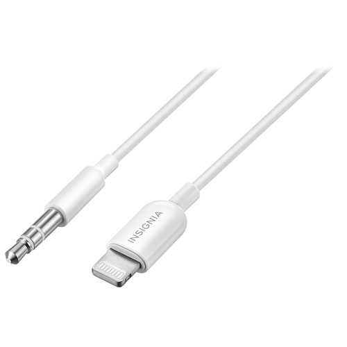 Insignia 0.9m (3 ft.) Lightning/3.5mm Stereo Cable - White - Only at Best Buy