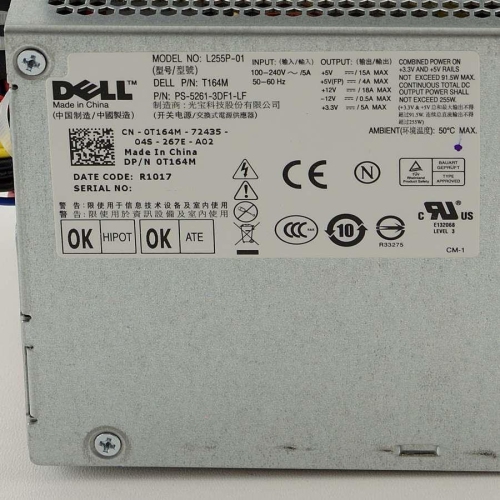 Genuine Dell Optiplex 760 780 960 255W Power Supply - Model L255P-01