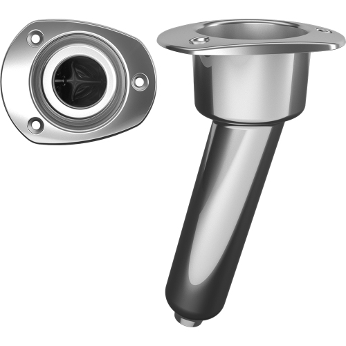 MATE SERIES  Stainless Steel 15° Rod & Cup Holder - Drain - Oval Top