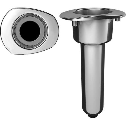 MATE SERIES  Elite Screwless Stainless Steel 0° Rod & Cup Holder - Drain - Oval Top