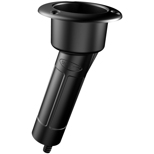 MATE SERIES  Plastic 15° Rod & Cup Holder - Drain - Round Top - In Black