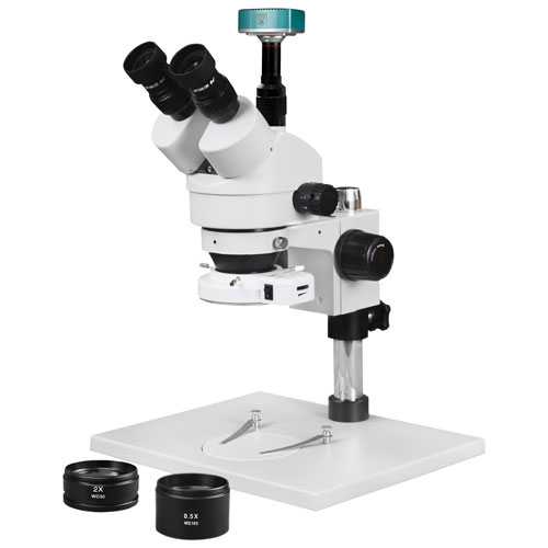 Walter Products 3.5x - 90x Trinocular Stereo Microscope with Built-in Camera