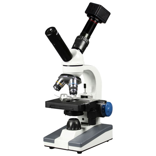 Microscope composé deux côtés 40x-1000x avec caméra intégrée de Walter Products