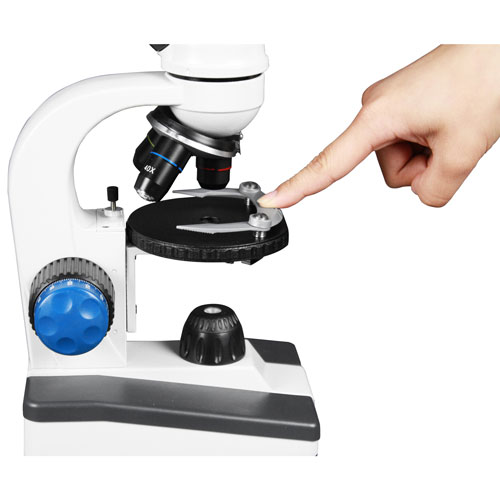 Microscope composé à deux côtés 40x à 1000x avec caméra intégrée de Walter Products