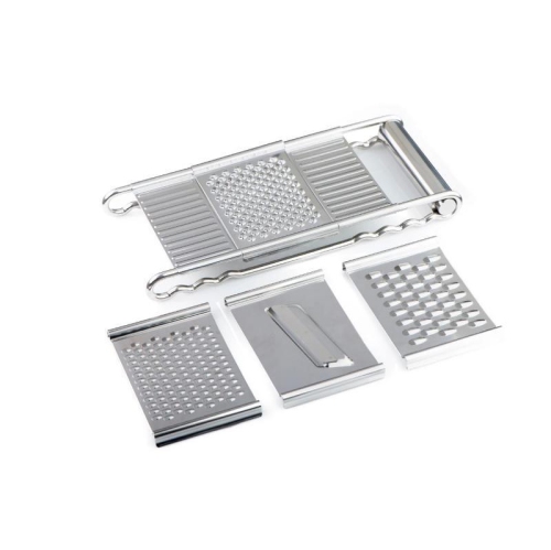 Stainless Steel Grater | 18/10 Stainless Steel | Interchanging Attachments | Dishwasher Friendly