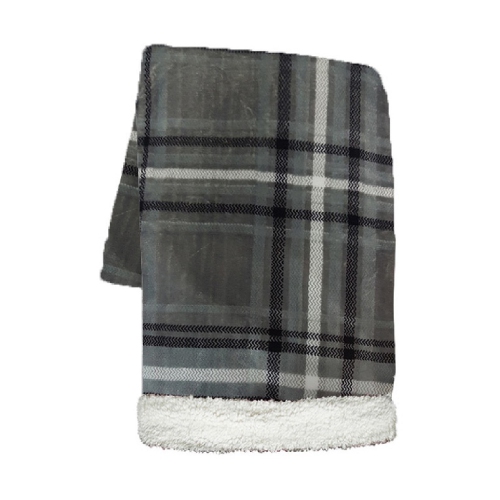 Lt Rustic Cabin Lucas Plaid Printed Super Soft Throw Grey Best