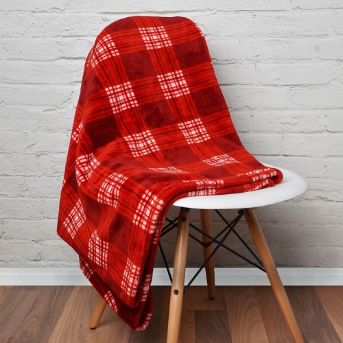 Lt Rustic Cabin Super Soft Plaid Throw Or Blanket 60x80 Red