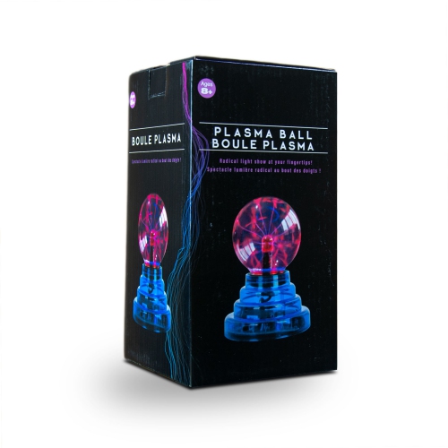 Tradeopia Boule plasma violette de 20,3 cm, sensible au toucher et au son,  boule plasma fantaisie, boule plasma électrique, lampe plasma magique,  boule plasma pour la maison, le bureau, la chambre, la 