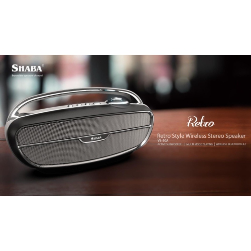 SHABA Retro Style Wireless Stereo Speaker - Black