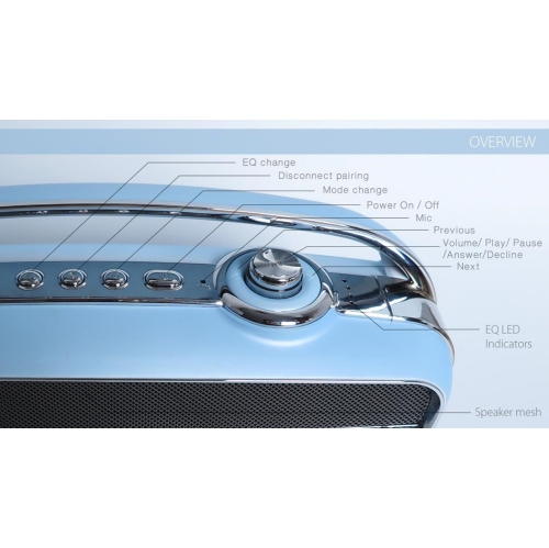 SHABA Retro Style Wireless Stereo Speaker - Red